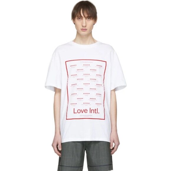 Chin Menswear Love Intl. T-Shirt Size M Mens White Nwt $105 - Picture 1 of 14